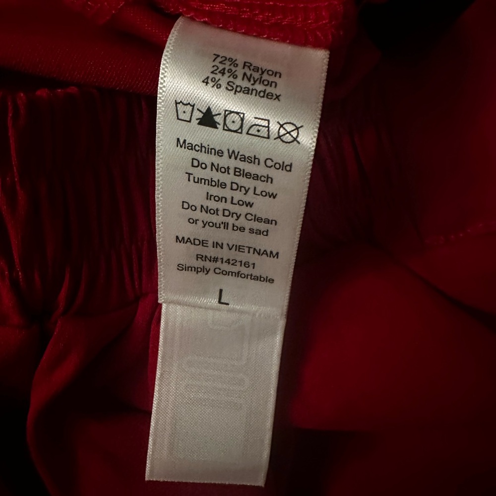 LuLaRoe Lena Red Large pants NWT - Picture 7 of 7